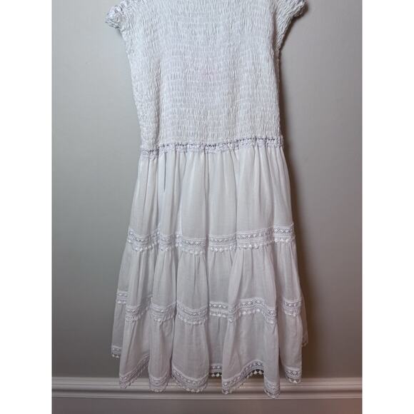 Charo Ruiz Ibiza Stelle Short Dress Smocked White Sz 0 NWT $325 - Picture 14 of 15